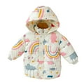 thumbnail image 1 of XBASW Toddler Baby Girls Boys down Padded Jacket Hooded Cotton Coat 2-8T Girls Boys Winter Thickening Snowsuit Medium-Length Warm Outerwear for Kids, 1 of 9