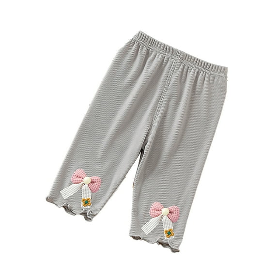 XBASW Toddler Baby Girls' Capris Leggings Summer Seven Bottoming Solid Color Softy Pants for Girl Size 1-5T