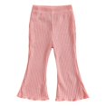 thumbnail image 1 of XBASW Toddler Baby Girls Flare Leggings Spring Fall Knitted Bell Bottoms Soft Flare Pants 1-6 Years Solid Color Trousers for Kids, 1 of 7