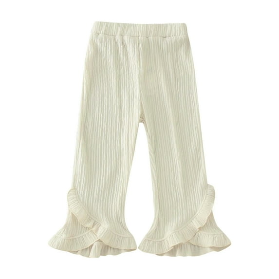 XBASW Toddler Baby Girls Flare Pants Solid Color Trousers for Girls Stretch Flare Leggings Summer Bell Bottoms for Kids 6M-6T