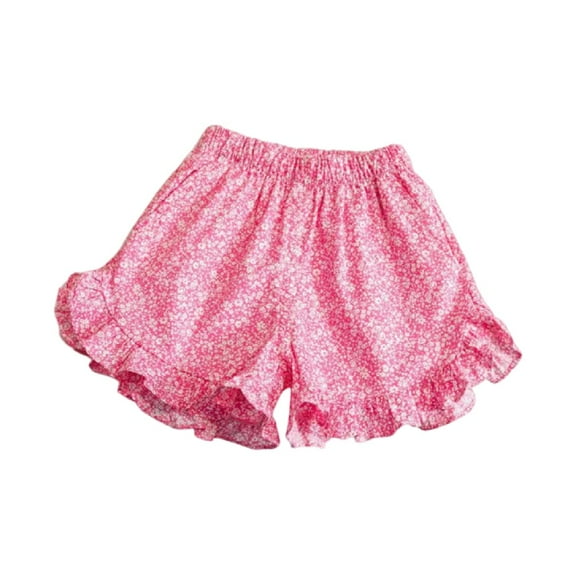 XBASW Toddler Baby Girls Flowers Shorts Summer Casual Shorts Pants Girls Elastic Waist Bloomers Shorts for Kids 6M-6Y