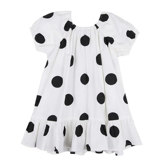XBASW Toddler Baby Girls Polka Dot Dress Kids Loose Summer Sundress Cotton Party Tutu Dress 1-7T