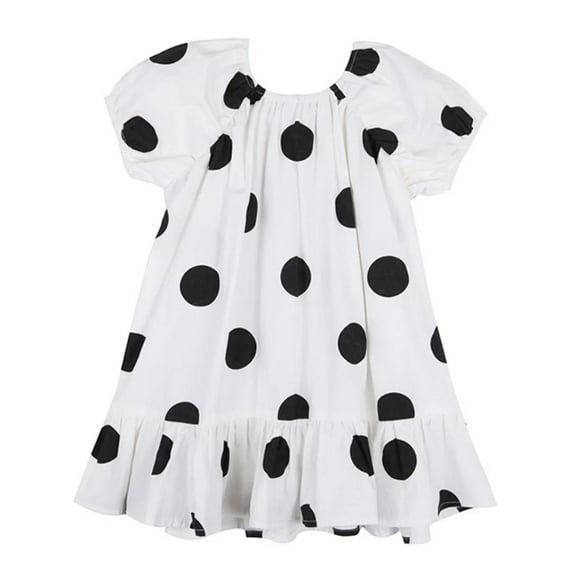 XBASW Toddler Baby Girls Polka Dot Dress Kids Loose Summer Sundress Cotton Party Tutu Dress 1-7T