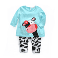 thumbnail image 1 of XBASW Toddler Baby Girls T-Shirt Outfits Long Sleeve Cartoon Print Tees Top Pants Set Kids Spring Fall 2PCS Clothes Set 6M-5T, 1 of 8