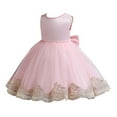 thumbnail image 1 of XBASW Toddler Baby Girls Tulle Princess Dress with Big Bow Puffy Tutu Dresses Kids Wedding Prom Birthday Party Gown for 3-10 Years, 1 of 9