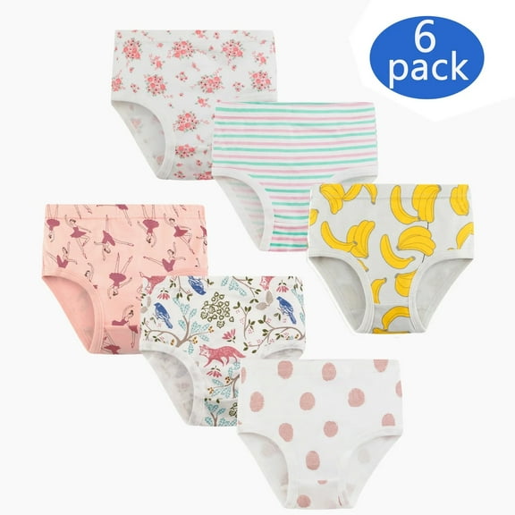XBASW Toddler Baby Girls Underwear Panties-6 Pack Cotton Briefs Kids Breathable Undies Harem Shorts 2-10T