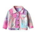 thumbnail image 1 of XBASW Toddler Baby Jean Jacket Coat Tie Dye Ripped Denim Jacket Spring Fall Button down Coat Tops for Boys Girls 9M- 8Y, 1 of 7