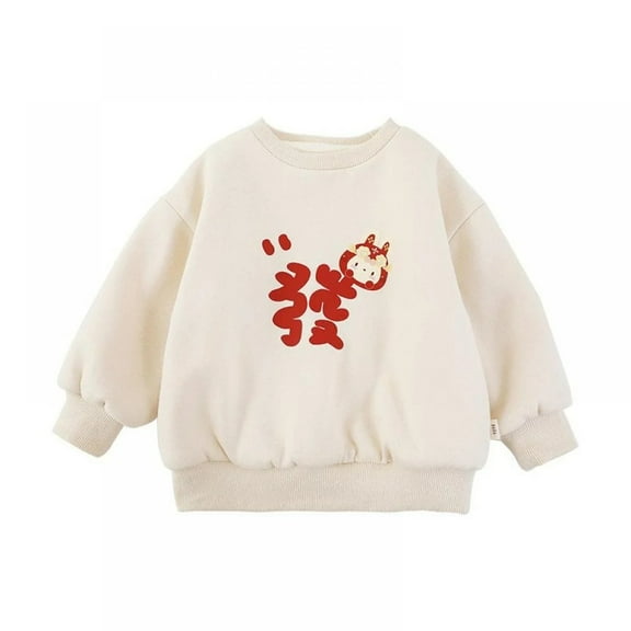 XBASW Toddler Baby Kids Girls Boys Fleece Sweatshirt New Year Sweater Fall Winter Warm Pullover Tops Clothes for 1-7 Years