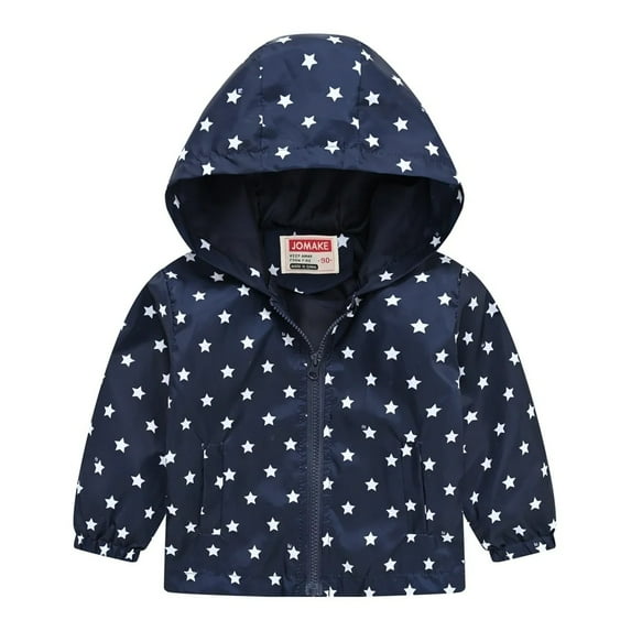 XBASW Toddler Baby Kids Girls Hooded Raincoat Causal Printed Zip up Jackets 1-8Y Girls Spring Autumn Jackets Coat Outerwear