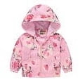 thumbnail image 1 of XBASW Toddler Baby Kids Girls Rain Coat Jackets Cartoon Printed Hooded Jackets Zip up Spring Autumn Windbreaker Outerwear 1-8Y, 1 of 10
