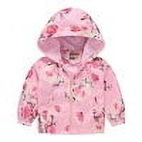 XBASW Toddler Baby Kids Girls Rain Coat Jackets Cartoon Printed Hooded Jackets Zip up Spring Autumn Windbreaker Outerwear 1-8Y