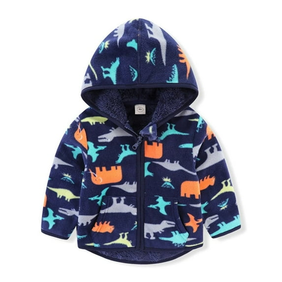 XBASW Toddler Baby Polar Fleece Jacket for Boys Girls Fall Winter Hooded Outerwear Long Sleeve Cotton Coat Tops for Kids 2-8T