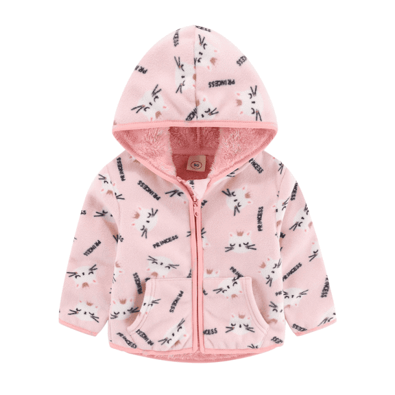 XBASW Toddler Baby Polar Fleece Jacket for Boys Girls Fall Winter Hooded Outerwear Long Sleeve Cotton Coat Tops for Kids 2-8T