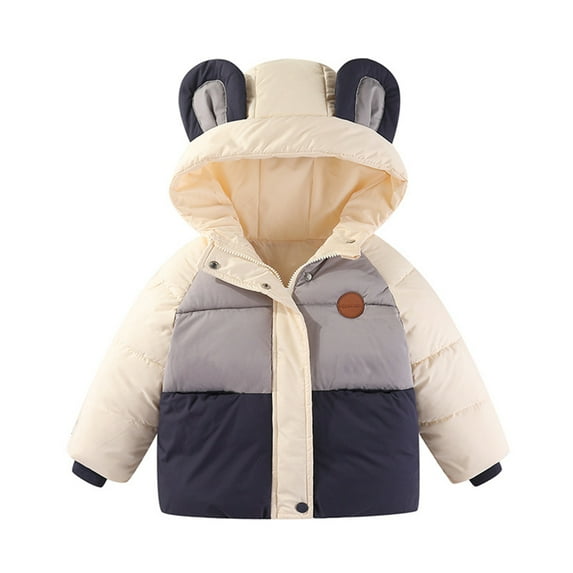 XBASW Toddler Baby Winter Cotton Jacket Kids Ears Hooded down Coats Boys' Girls Cartoon Warm Outerwear for 1-7 Years