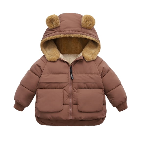XBASW Toddler Baby Winter Warm Jacket down Puffer Cotton Coat Fleece Hooded Outwear 1-5T Thick Snowsuit for Boys Girls