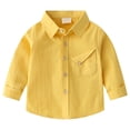 thumbnail image 1 of XBASW Toddler Boys Button up Shirt Lapel Solid Color Dress Shirt Long Sleeved Cotton Cardigan Small Jacket Spring Fall Blouses Tops 1-5T, 1 of 10