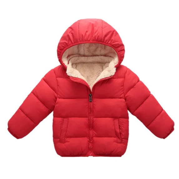 XBASW Toddler Kids Boys Girls Fleece Lined Winter Coat Baby Fleece Hooded down Jacket for 2-6T
