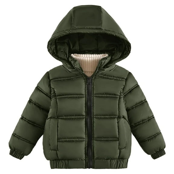 XBASW Toddler Kids Boys Girls Hooded Fleece Jacket Winter Warm Coat for Baby Puffer Padded Outerwear Water-Resistant Thicken Snowsuit 2-7T