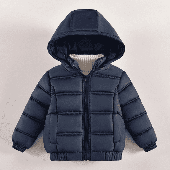 XBASW Toddler Kids Boys Girls Hooded Fleece Jacket Winter Warm Coat for Baby Puffer Padded Outerwear Water-Resistant Thicken Snowsuit 2-7T