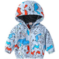 thumbnail image 1 of XBASW Toddler Kids Boys Girls Hooded Raincoat Cartoon Printing Windbreaker Jacket Baby Spring Fall Rain Coat 2-7T, 1 of 8