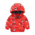 thumbnail image 1 of XBASW Toddler Kids Boys Girls Hooded Raincoat Cartoon Printing Windbreaker Jacket Baby Spring Fall Rain Coat 2-7T, 1 of 8