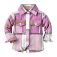 thumbnail image 1 of XBASW Toddler Kids Boys Girls Plaid Shirts Long Sleeve Cardigan Jacket Button down Blouses Tops for 1-6 Years, 1 of 10