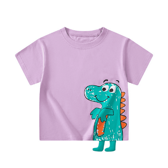 XBASW Toddler Kids Boys T-Shirt Dinosaur Short Sleeve Tops Baby Cotton Summer Tees for Boys 1-6 Years Old