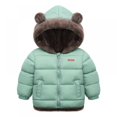 thumbnail image 1 of XBASW Toddler Kids Fleece Jackets Ear Hooded Winter Coat 2-7 Years Warm Thick Snowsuit Outerwear for Boys Girls, 1 of 8