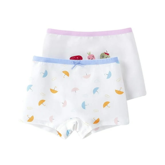 XBASW Toddler Kids Girls Cartoon Boxer Underwear 100% Cotton Panties Brief Breathable Comfort 3-11Y Girls Briefs Underpants Shorts Pack of 2