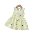 thumbnail image 1 of XBASW Toddler Kids Girls Floral Dress Summer Sleeveless Sundress Peter Pan Collar Casual Dress for 1-6 Years, 1 of 11