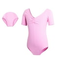 thumbnail image 1 of XBASW Toddler Kids Girls Leotard Gymnastics Short Sleeve Closed Crotch Dance Ballet Outfit 5-16 Years Girls Cotton Biketards for Teen, 1 of 6