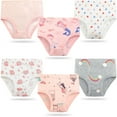 thumbnail image 1 of XBASW Toddler Kids Girls Underwear Cotton Briefs Print Soft Panties Breathable Triangle Shorts Undies Pack of 6 (4-10T), 1 of 9