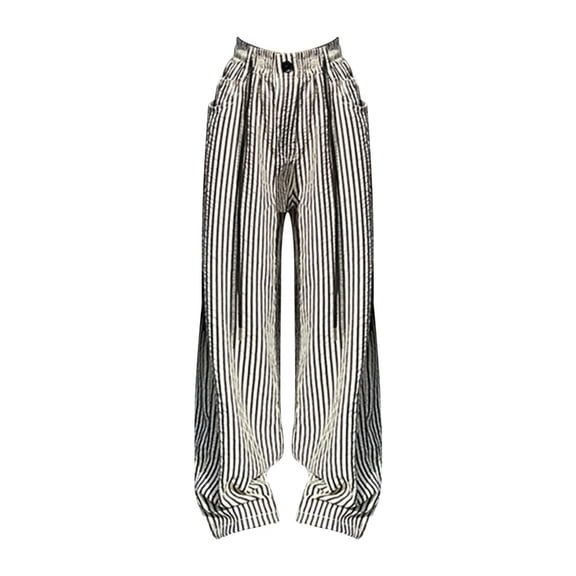 XBASW Toddler Kids Girls Wide-Legged Pants Straight Trousers Teen Summer Anti-Mosquito Pants 4-5 Years Stripes Wide Leg Palazzo for Girls
