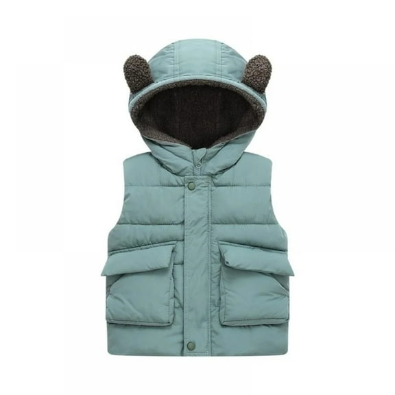 XBASW Baby Kids Winter Warm Vest Puffer Zip up Sleeveless Jackets Toddler Soft Hooded Waistcoat Coat for Boys Girls 1-6 Years