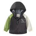 thumbnail image 1 of XBASW Toddler Kids Hooded Jacket for Boys Zip up Raincoat Baby Spring Autumn Patchwork Windbreaker Jacket Coat 1-6T, 1 of 6