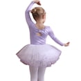 thumbnail image 1 of XBASW Toddler Kids Leotards Gymnastics for Girls Toddler Dance Tutu Dress with Bow Back Long/Short Sleeve Tutu Skirt Practice Clothing 3-11Y, 1 of 11