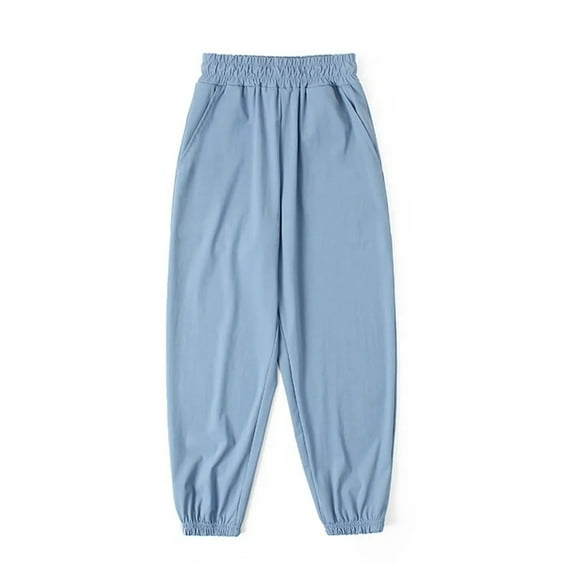 XBASW Toddler Kids Nylon Jogger Sweatpants Girls Boys Summer Solid Color Jogger Pants Elastic Waist Soft Trousers for 3-9 Years Old