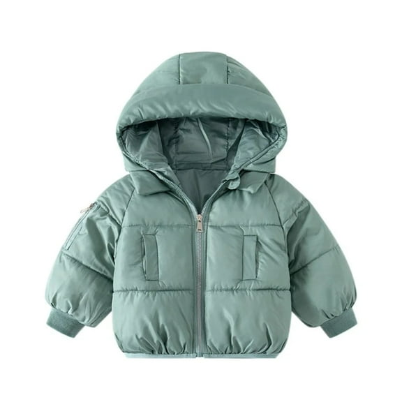 XBASW Toddler Kids Padded Jacket Coats Boys Girls Winter Warm Cotton Jacket Baby Hooded Snowsuit Outerwear 1-6T