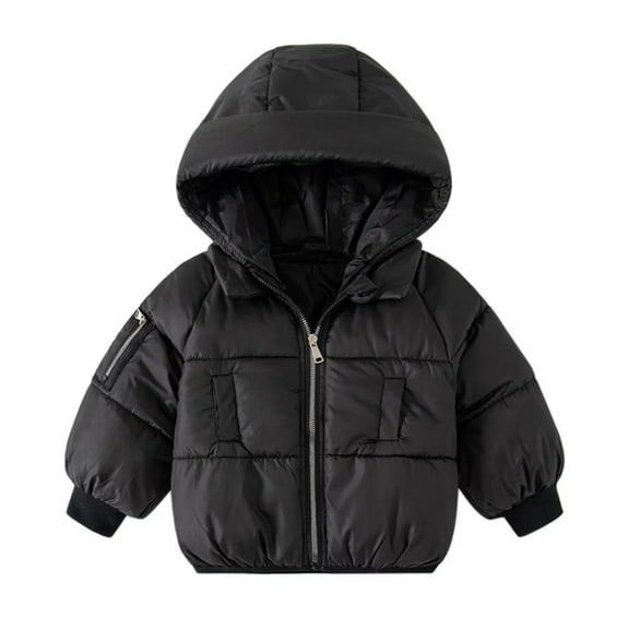 XBASW Toddler Kids Padded Jacket Coats Boys Girls Winter Warm Cotton Jacket Baby Hooded Snowsuit Outerwear 1-6T