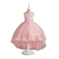 thumbnail image 1 of XBASW Toddler Kids Sleeveless Mesh Princess Dress Baby Girls Trailing Dress 4-12T Girls Tulle Party Gowns, 1 of 10