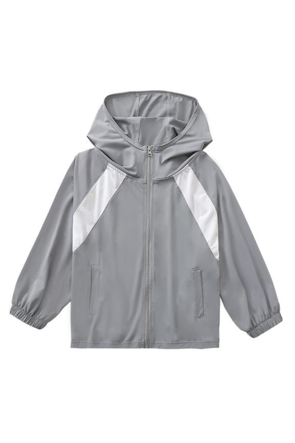 Toddler Kids Sun Protection Jacket for Boys Girls Sun Shirt Teen Summer Upf 50+ Hooded Rashguard Coat for 4-15 Years