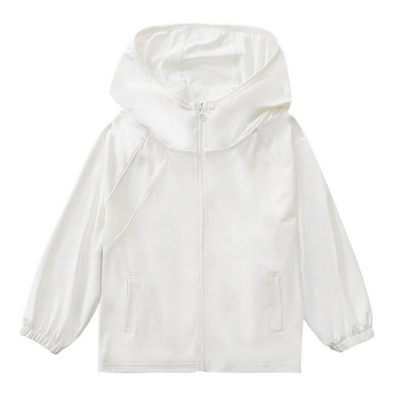 XBASW Toddler Kids Sun Protection Jacket for Boys Girls Sun Shirt Teen Summer Upf 50+ Hooded Rashguard Coat for 4-15 Years