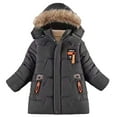 thumbnail image 1 of XBASW Toddler Kids Winter Coat Hooded Boys' Warm Jacket Waterproof Puffer Cotton Parka Thick Fleece Outwear for 5-9T, 1 of 7