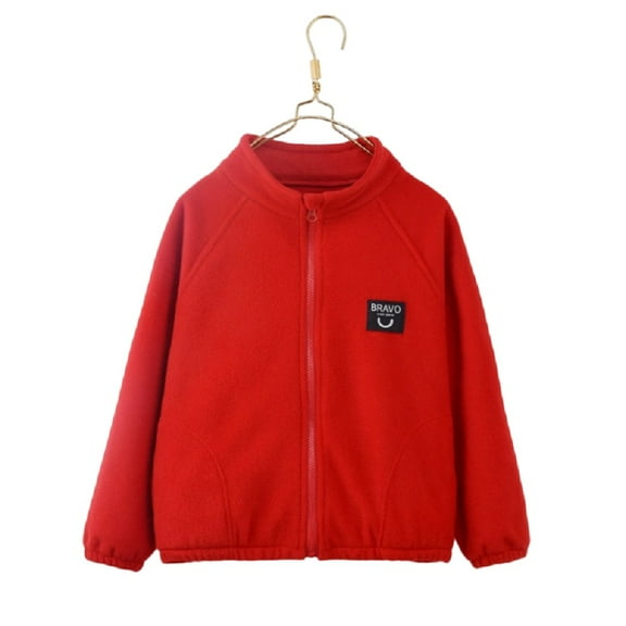 XBASW Toddlers Kids Polar Fleece Jacket Full-Zip Coats Fall Winter Warm Outerwear with Pockets for Girls Boys 4-8 Years