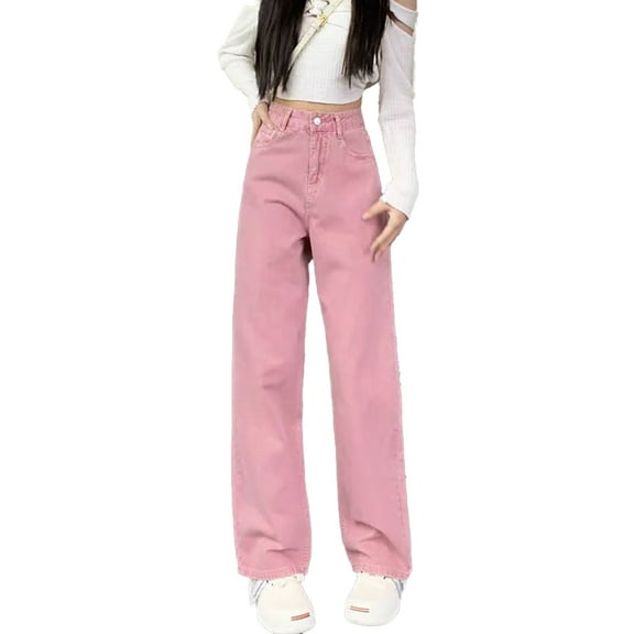 XBASW Wide Leg Jeans Pants for Womens High Waisted Denim Pants Spring Summer Loose Stretchy Trouser with Pockets S-XXL