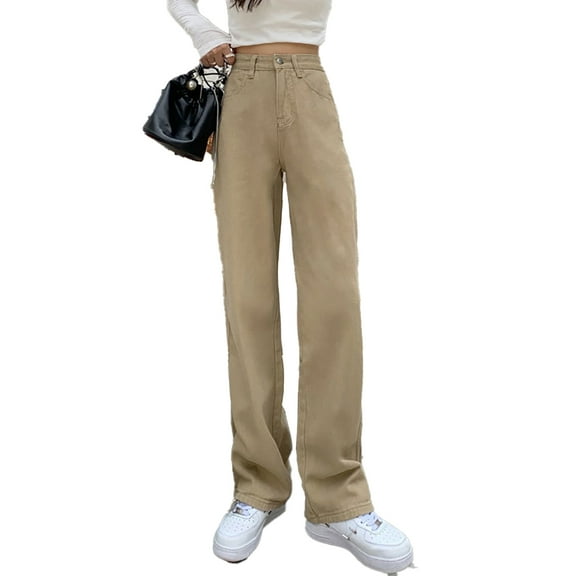 XBASW Wide Leg Jeans Pants for Womens High Waisted Denim Pants Spring Summer Loose Stretchy Trouser with Pockets S-XXL