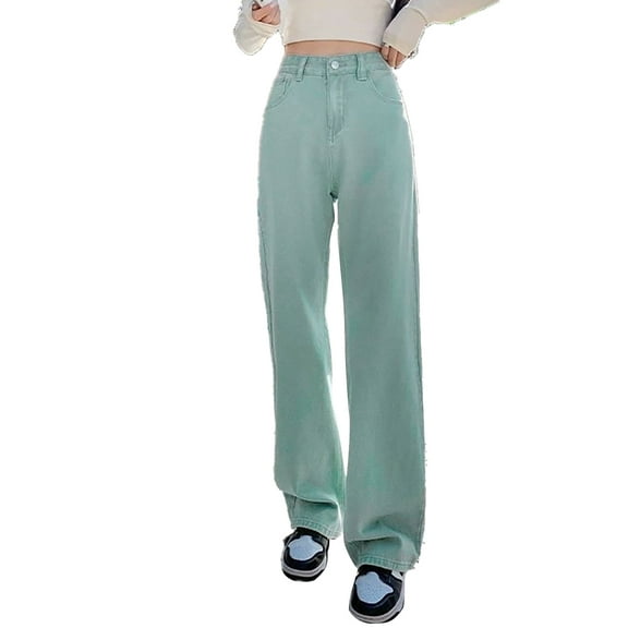 XBASW Wide Leg Jeans Pants for Womens High Waisted Denim Pants Spring Summer Loose Stretchy Trouser with Pockets S-XXL