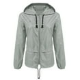 thumbnail image 1 of XBASW Women's Hooded Rain Jacket Wind & Waterproof Light Coats Spring Fall Zipper Raincoat for Womens, 1 of 9