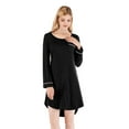 thumbnail image 1 of XBASW Women's Nightgown Long Sleeve Nightshirt Crewneck Sleepwear Loose Pajama Dress Spring Summer Loungewear S-XXL, 1 of 9