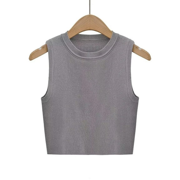 XBASW Women's Summer Tank Tops Sleeveless Knit Shirts Stretch Ribbed Camisole Solid Color Tops S-L